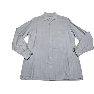 Thomas Pink Light Blue Linen Blend Button Up Shirt‎ Men's Medium